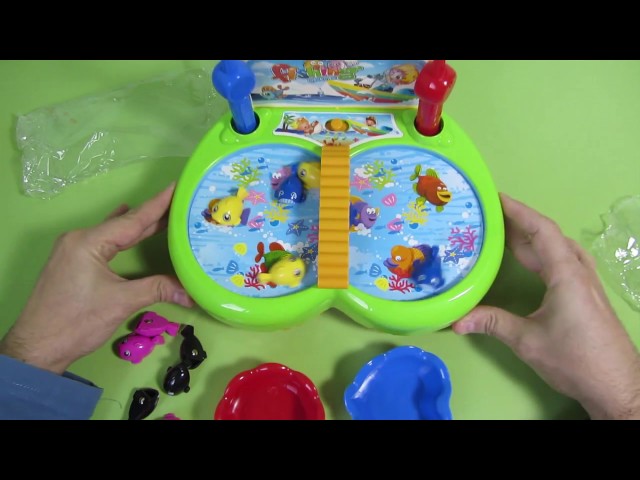 Vídeo relacionado con Uanqfegy Juguete Educativo para Acuario de bebé con luz y música, Juego de Pesca magnético con 4 Peces, 2 cañas y Red para niños