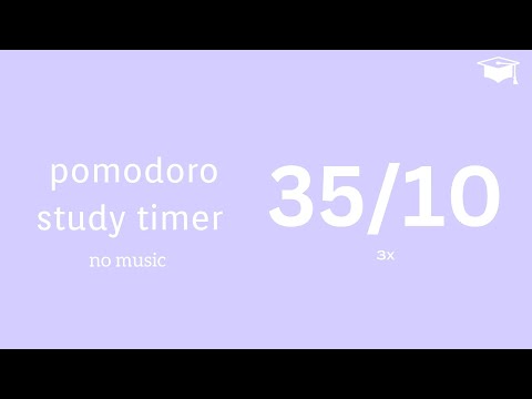 35/10 min Pomodoro timer | study/work | no music | 3x 35mins | purple