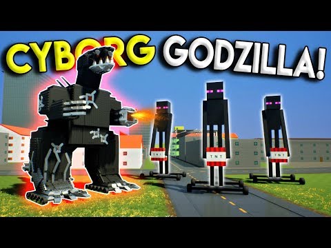Camodo Gaming - LEGO CYBORG GODZILLA DESTROYS MINECRAFT ENDERMAN ARMY!- Brick Rigs Gameplay Challenge & Creations