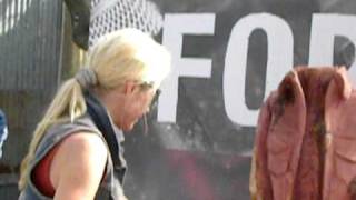 The Runaways' Cherie Currie Chainsaw Carving at Levi's FADERFort SXSW 2010