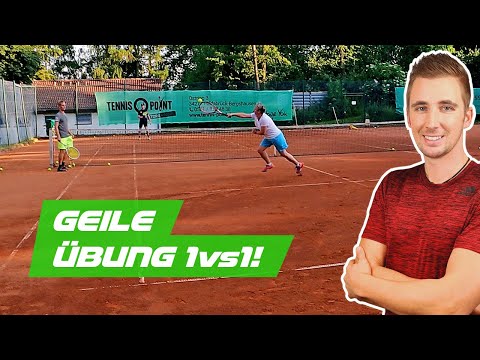 Tennis Netzangriff üben ⚡ Action ohne Ende mit dieser 1vs1 Tennisübung