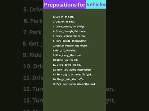 15 Essential Prepositions for Vehicle Vocabulary | Improve Your English Skills
