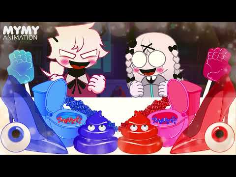 Red VS Blue FOOD Challenge!||  Friday Night Funkin feat  Ruv,Sel,Sarvente,Rasazy ||ANIMATION MUKBANG