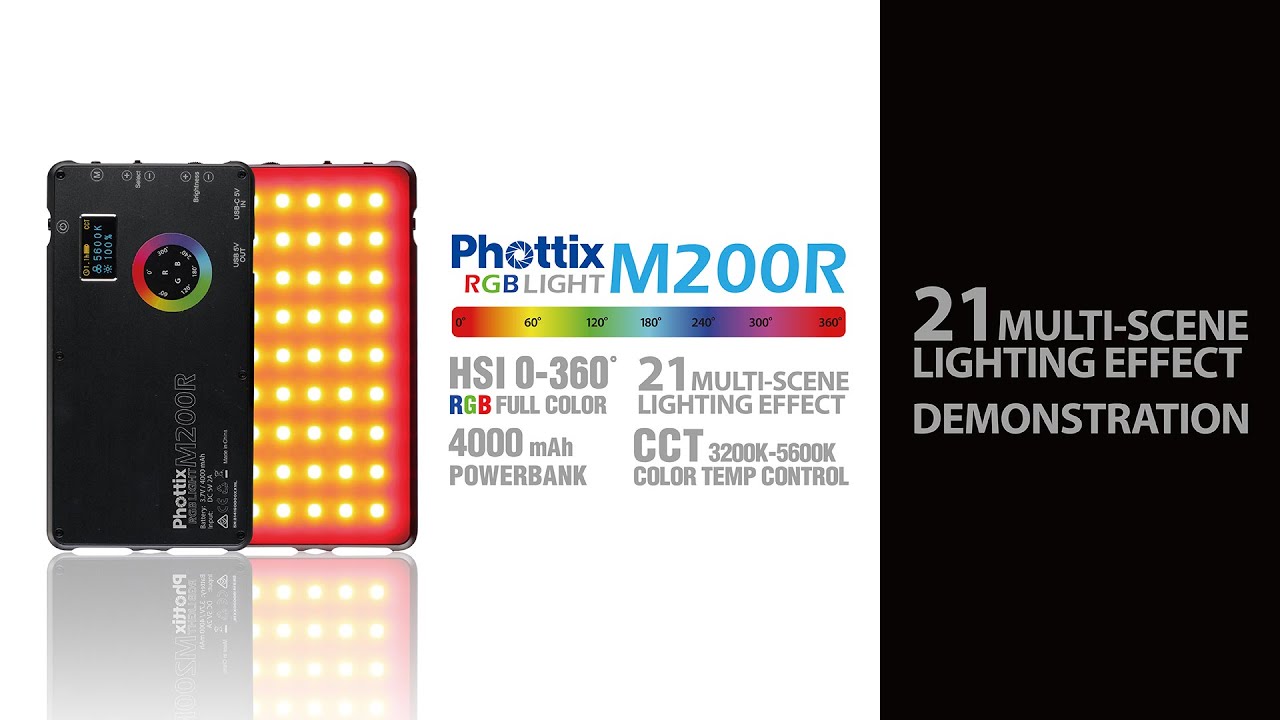 Phottix Lampe vidéo M200R RGB