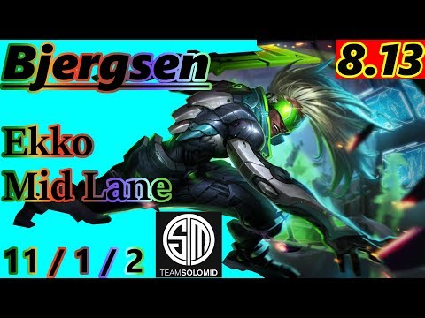Bjergsen as Ekko Mid Lane - S8 Patch 8.13 - NA Challenger - Full Gameplay