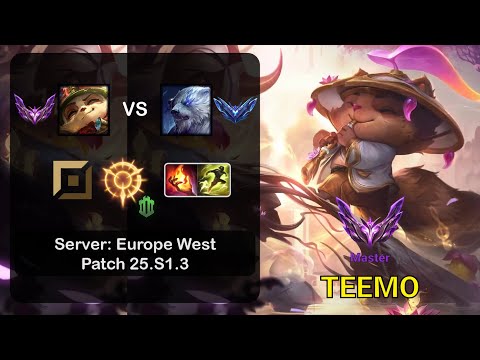 Teemo Top vs Volibear - EUW Master - Patch 25.S1.3