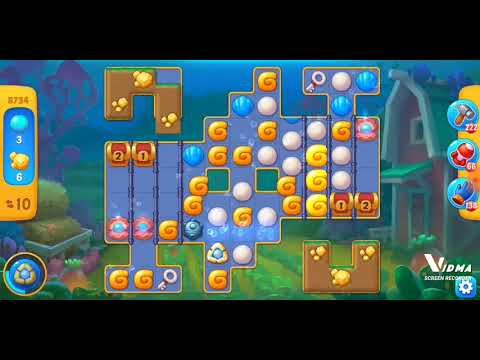 Fishdom. 8734 level no boosters and diamonds. 18 moves (❌ no lightning)