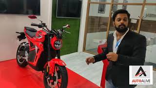 Hero AE 47 electric motorcycle Hindi walkaround | First Look Review | Auto Expo 2020