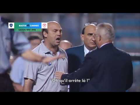 CLASH: Frédéric Antonetti échange musclée avec un joueur adverse SC Bastia vs AS Cannes D1 1997/1998