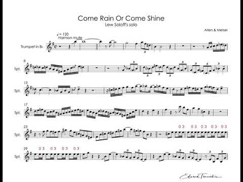 Come Rain Or Come Shine - Lew Soloff - transcribed trumpet solo