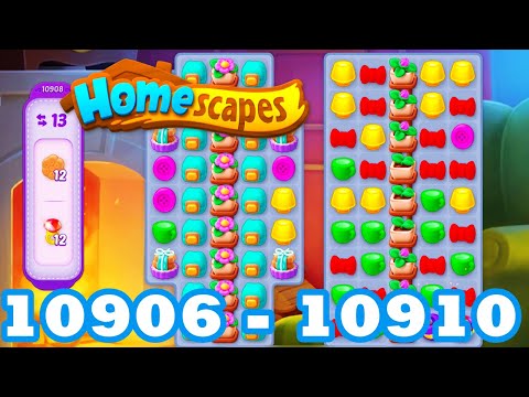Homescapes Level 10906 - 10910 HD 3 - match puzzle Gameplay | android | IOS | 10907 | 10908 | 10909
