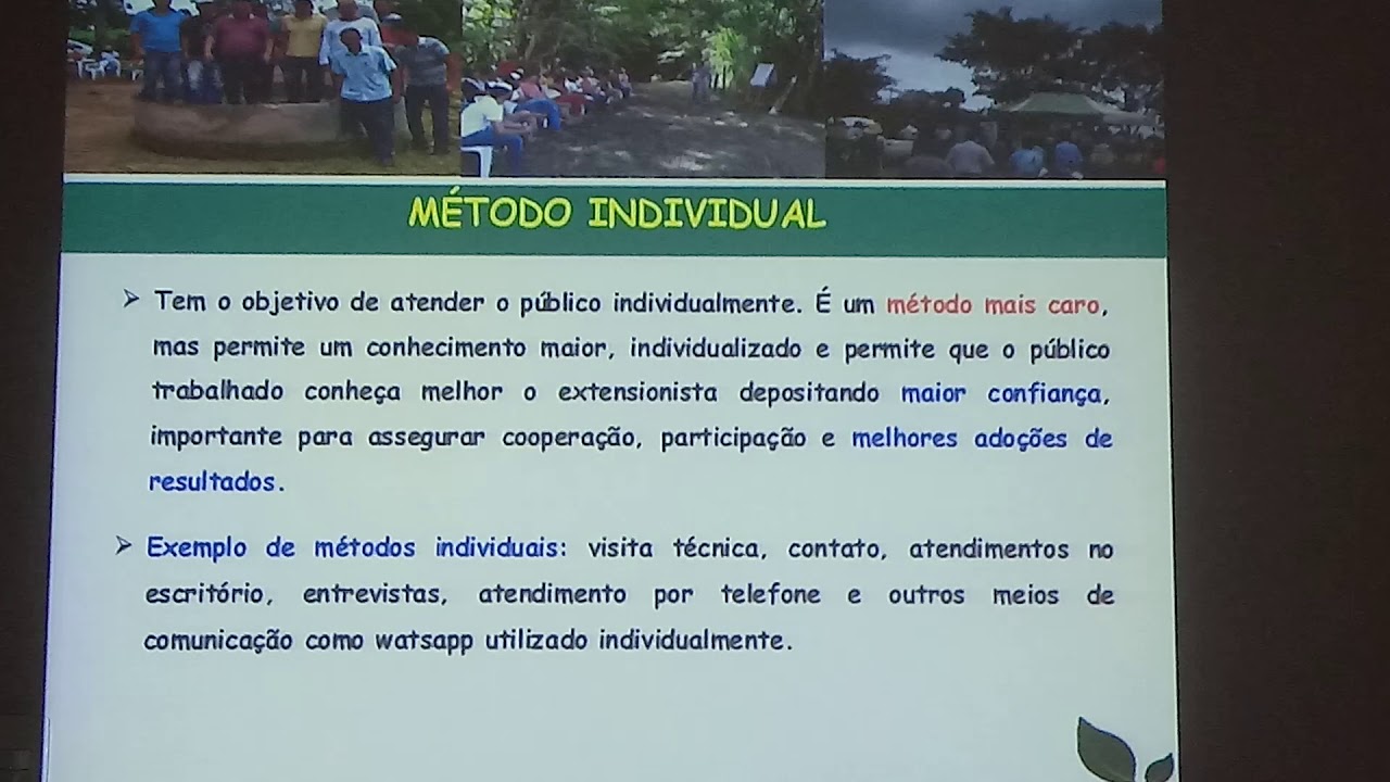 Vídeo 01   Metodologias de extensão rural