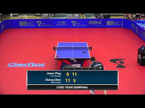 2016 NCTTA Nationals Coed Teams 1/2 Final - Jason Plog (Wesleyan) vs Chang Chen (Ohlone)