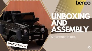 Beneo elektrické autíčko Mercedes G jednomístné sedadlo 12V baterie 24 GHz Do 2x motor USB SD karta orginal licence černá