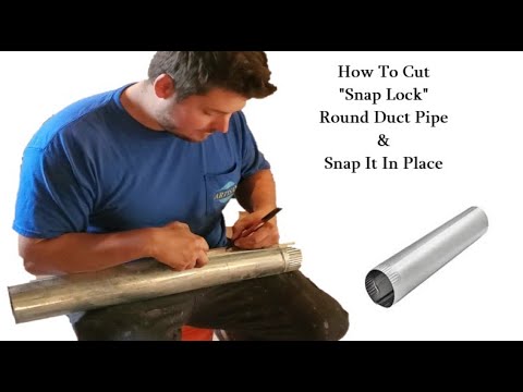 How to cut "snap lock" round duct pipe or smoke pipe & fit it together.