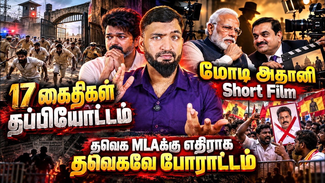 🚨 17 கைதிகள் தப்பியோட்டம்! | மோடி – அதானி Short Film | தவெக MLA-க்?
