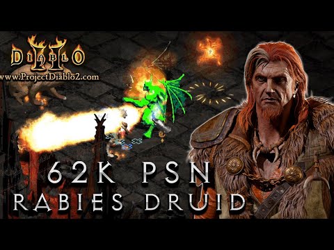 62 000 PSN Dmg Project Diablo 2 Rabies Druid - The Ultimate Cow farming build!!! (Season 1 Build)