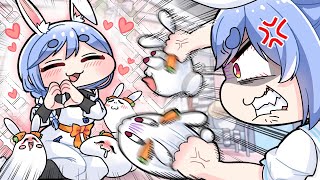 【手描き】人妻のぺこママにメロつく野うさぎとおまけのぺこら【こまいぬ/切り抜き/Hololive】