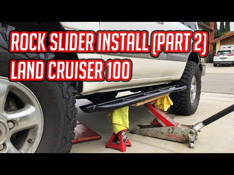 White knuckle off road rock slider install on the Land Cruiser 100 series Lexus LX470 (part 2)
