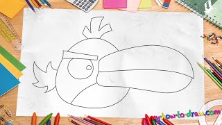 How to draw Angry Birds - Hal - Easy step-by-step drawing lessons for kids