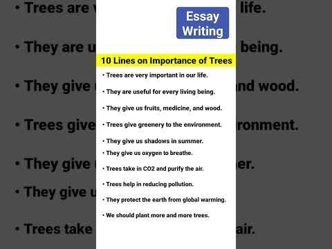 10 Lines Essay on Importance of Trees l Essay Writing