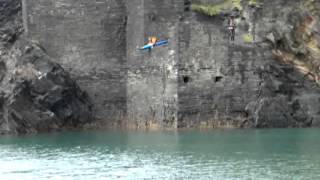 preview picture of video 'Extreme seal launching in kayak at blue lagoon in Wales'