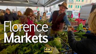 Florence Markets in 4K 🇮🇹 Sant’Ambrogio, Mercato Centrale, Flea Market & Piazza dei Ciompi
