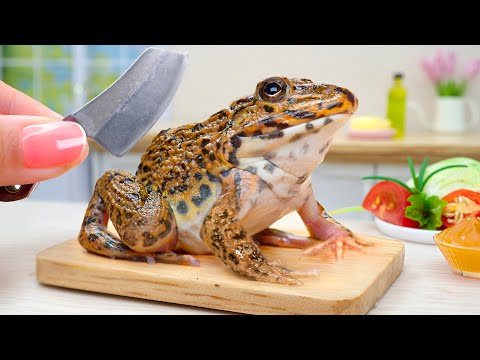 🐸 Go Catch and Cooking Cheetos Fried Frog in Miniature Kitchen - ASMR Video by Mini Yummy