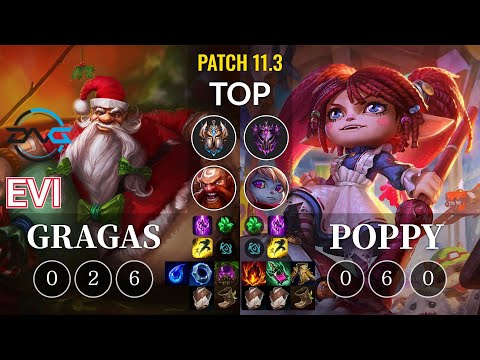 DFM Evi Gragas vs Poppy Top - KR Patch 11.3