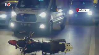 Taksinin Motosiklete Çarpıştığı Kaza Kamerada; 2 Yaralı