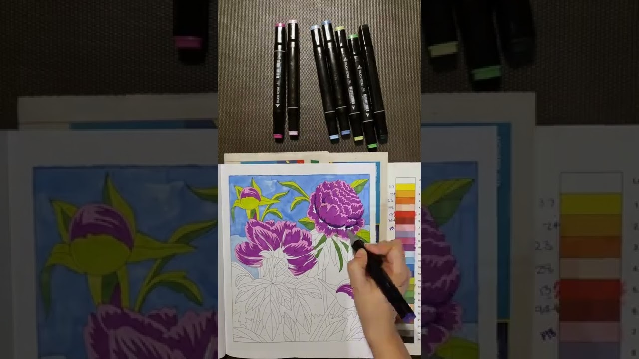 Flowers | Color by Numbers | #shorts