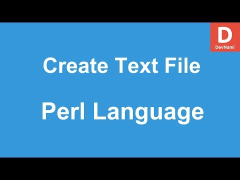 Perl Programming Create Text File