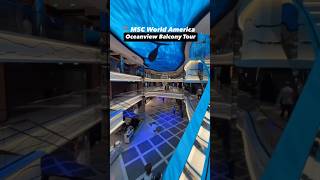 MSC World America cruise ship. Deluxe oceanview balcony cabin room tour. #msccruises #cruiselife