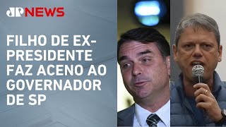 Flávio Bolsonaro elogia discurso de Tarcísio contra STF e julgamento do ex-presidente