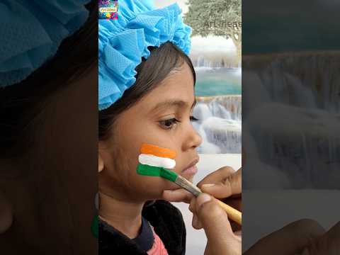 INDIAN FLAG FACE PAINTING 🇮🇳 | Republic Day Tricolor  FLAG Painting on Face 🧡🤍💚 #shorts #shortvideo