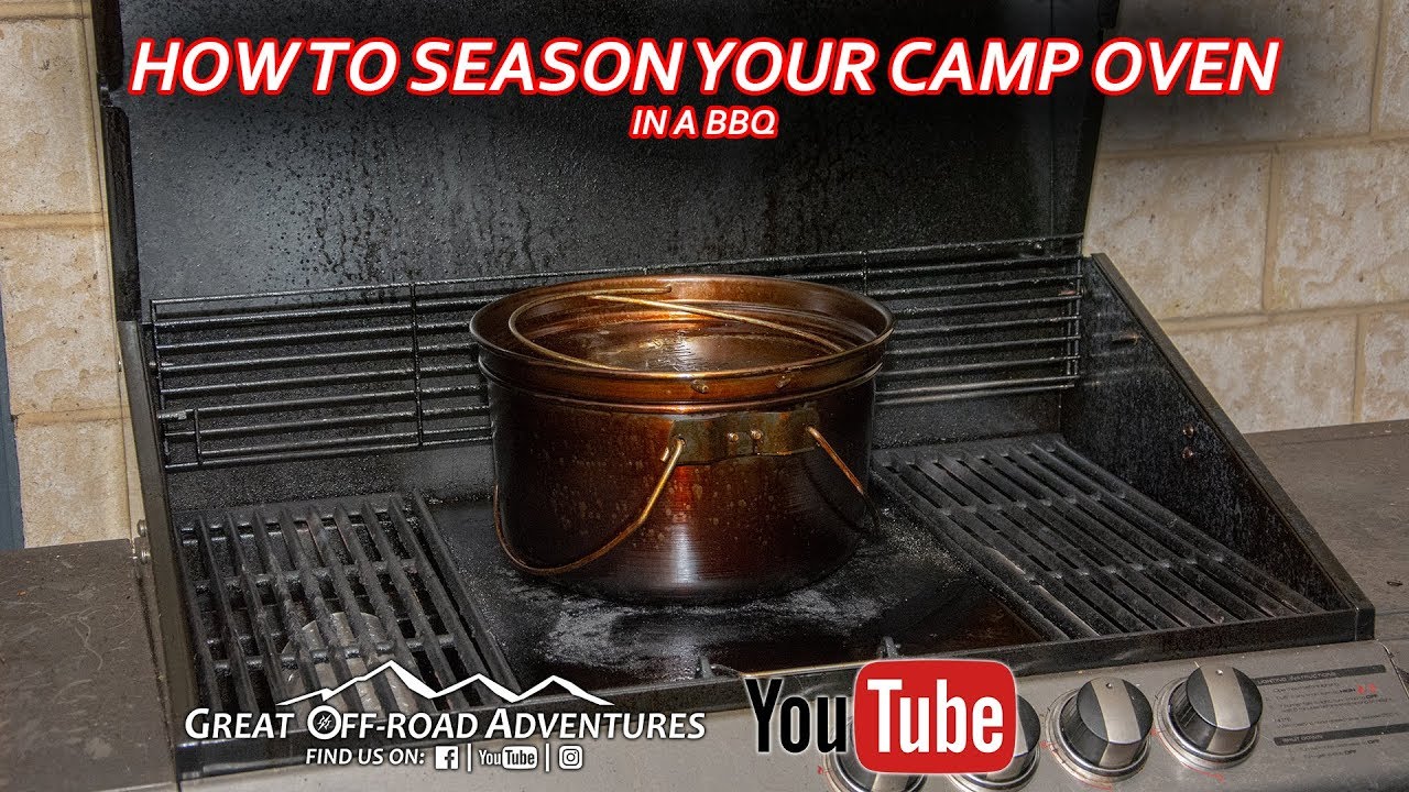 Watch video How to Season A Camp Oven/ Dutch Oven, Spun Steel or Cast Iron Now How to Season A Camp Oven/ Dutch Oven, Spun Steel or Cast Iron