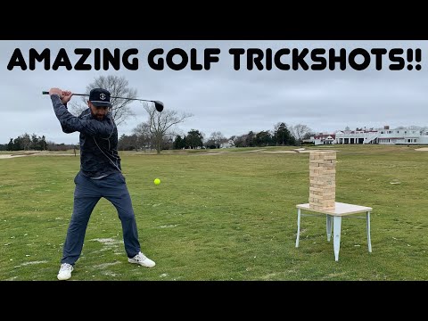 Amazing Giant Jenga Golf Trickshots| Holein1trickshots
