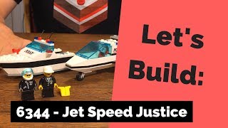 YouTube thumbnail: Let's Build: LEGO 6344 Jet Speed Justice [Review]