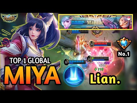 MANIAC Sidelane Miya Fast Objective with Arrival by Lian. - Mobile Legends