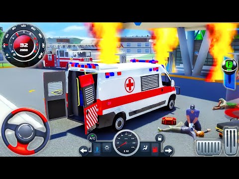 Ambulance Van Emergency Driving 2023 - 911 Helicopter Rescue Flight Simulator - Android GamePlay