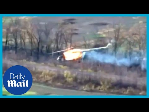 Ukrainian forces blow Russian attack helicopter out of the sky
