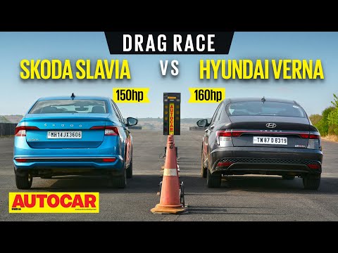 DRAG RACE: Skoda Slavia 1.5 TSI vs Hyundai Verna Turbo - Manual Labour | Autocar India