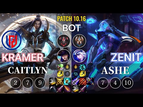 LGD Kramer Caitlyn vs HLE Zenit Ashe Bot - KR Patch 10.16