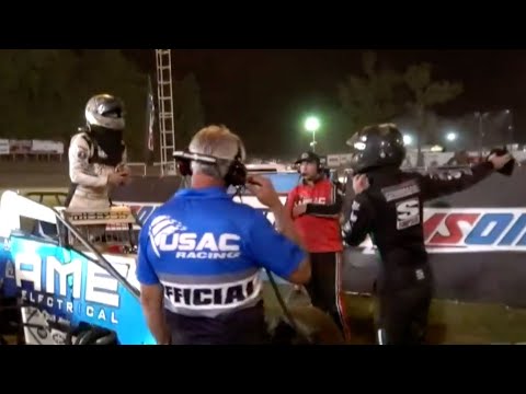 Tempers Flare After Checkered Flag During USAC Indiana Sprint Week