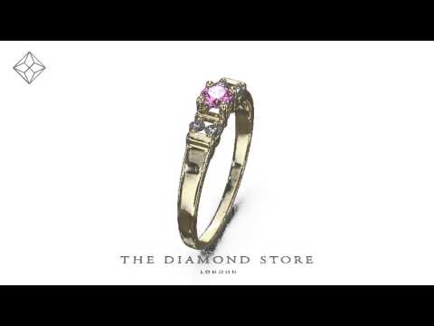FET38 - 18K Gold Diamond and Pink Sapphire Ring 0.10ct