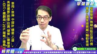 【掌聲響起】#賴昇楷 0720  結算壓盤，無礙台股反彈行情；高速運算《創意、欣興…》強強滾；蘋概《臻鼎》大漲，《他》將接棒；車用《中探針、致伸、精星…》這樣動作 (圖)