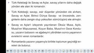 Eğitim Vadisi AYT Edebiyat 25.Föy Cumhuriyet Döneminde Roman 2 Konu Anlatım Videoları