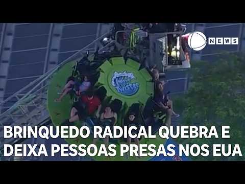 Brinquedo radical quebra e deixa 16 pessoas presas a oito metros de altura nos Estados Unidos