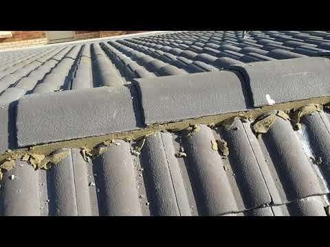 Removing old ridge cap mortar