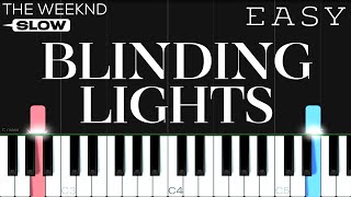 The Weeknd - Blinding Lights  SLOW EASY Piano Tuto